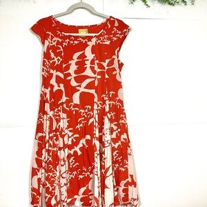 Maeve Anthropologie Dress Vibrant orange and White Patterned mini Small floral